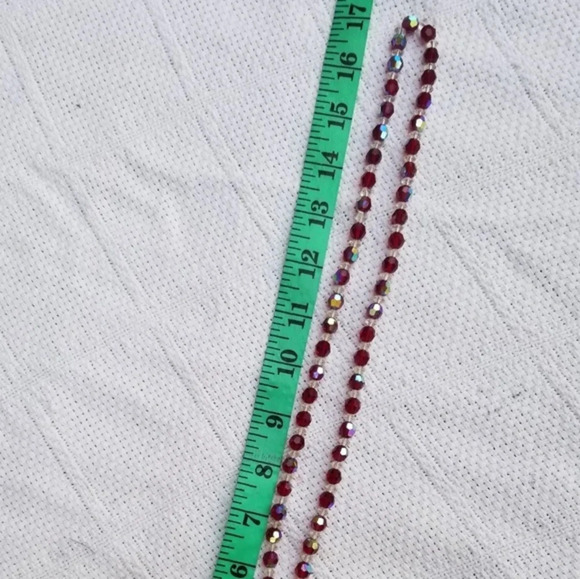 Vintage ruby red aurora borealis necklace‎ - Picture 5 of 6